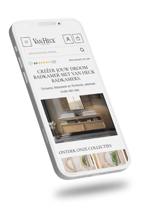 Een Klant Voorbeeld Wordpress Woocommerce Webshop Een Mock Up Van De Homepage Van Van Heck