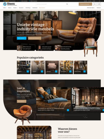 Woocommerce Een Screenshot Van De Homepage Van Webshop Steen Antiek Door Dtch. Digitals