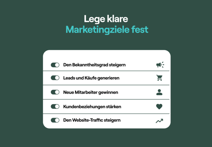 Lege Klare Marketingziele Fest Bild