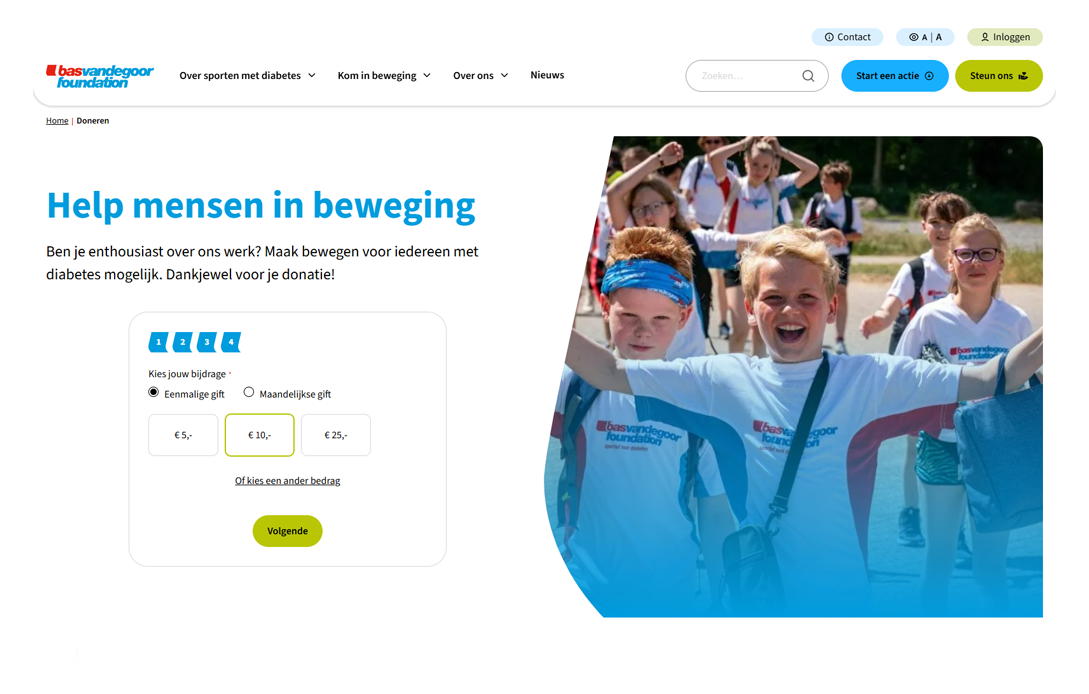 Bas Van De Goor Foundation Doneer Functionaliteit
