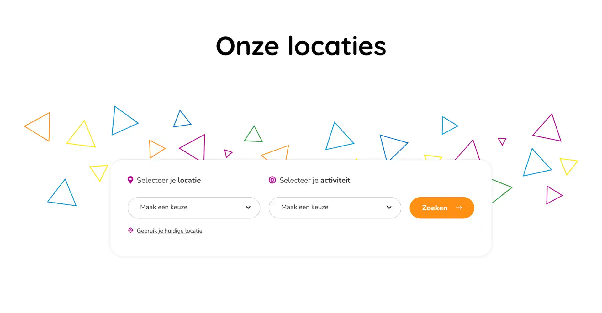 Locatie Filter Naadloos Geintergreerd In De Website Van Funzone