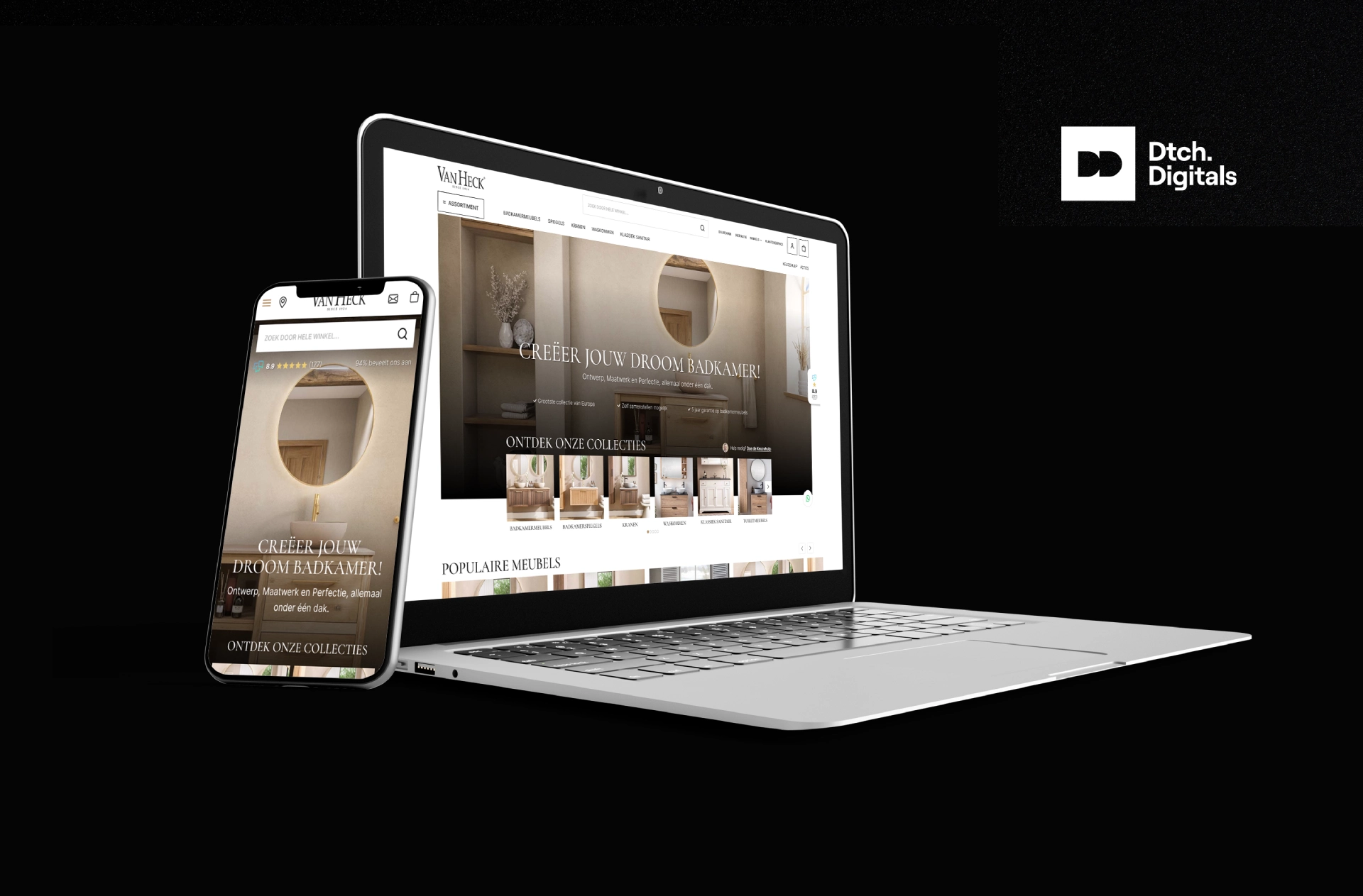 Nieuwe Website Voor Van Heck Badkamers Is Responsief En Toont Goed Op Desktop En Mobiel
