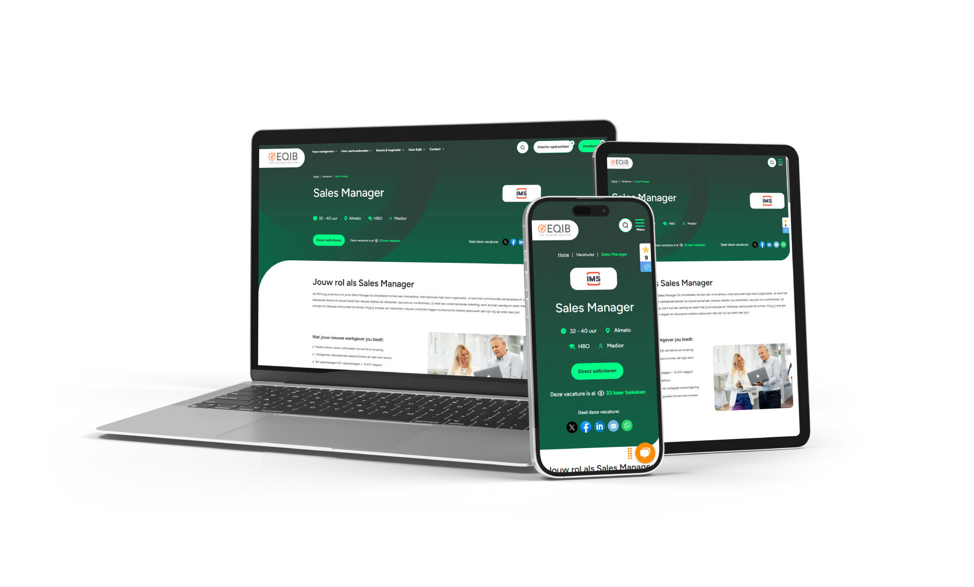 De Nieuwe Website Van Eqib Is Responsive Gebouwd Door Dtch Digitals
