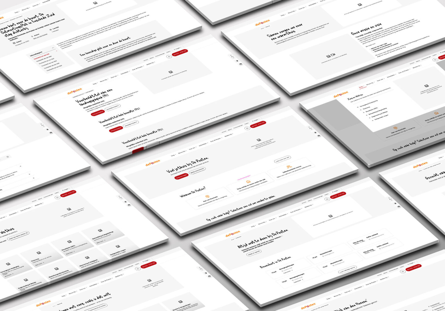De Posten Wireframes
