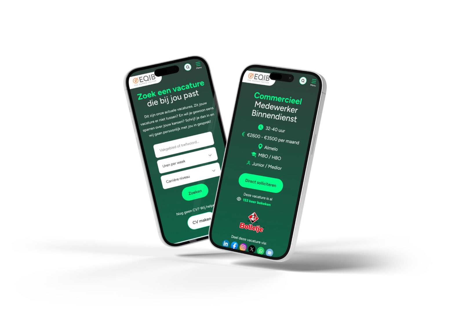 De Website Van Eqib Op Mobiele Telefoons