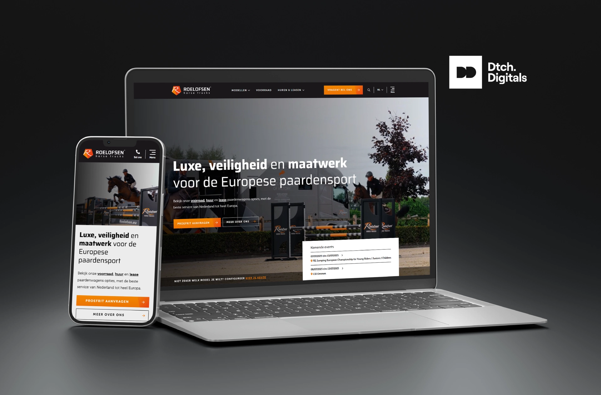 De Website Van Roelofsen Op Laptop En Mobiel Weergegeven