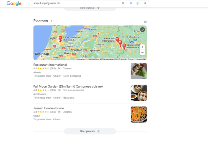 Restaurants Zoeken Met De Search On Zoekfunctie Van Google