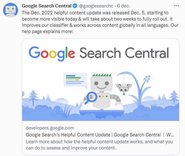 Google Helpful Content Update Wordt Uitgerold