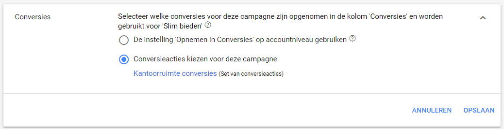 Ads-conversieacties