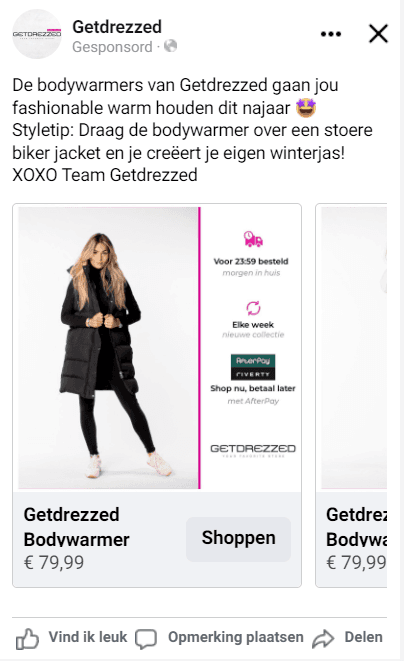 Getdrezzed voorbeeld van geoptimaliseerde content