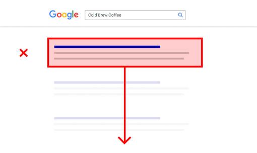 Google positie omlaag