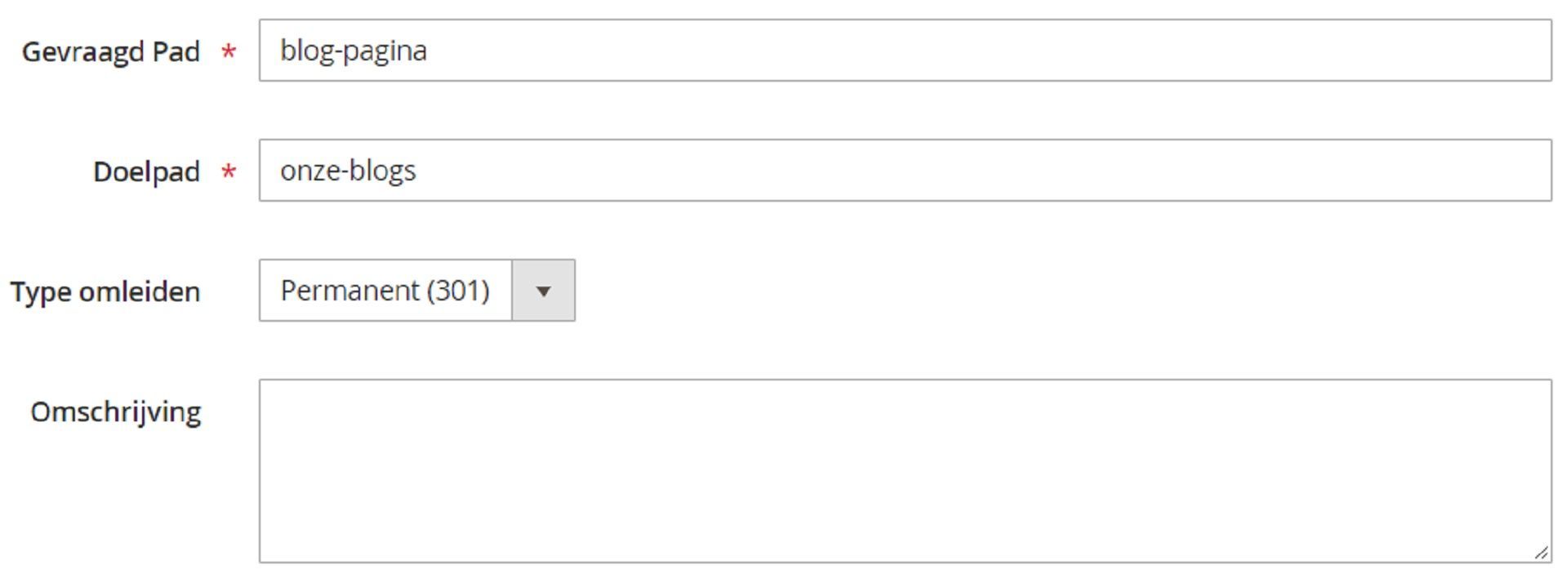 Instellen van een redirect in Magento