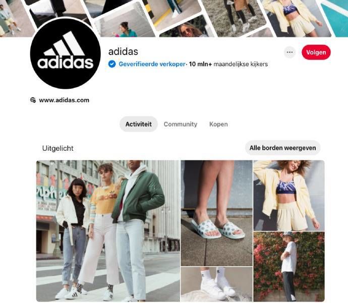Officieel verkooppunt via Pinterest