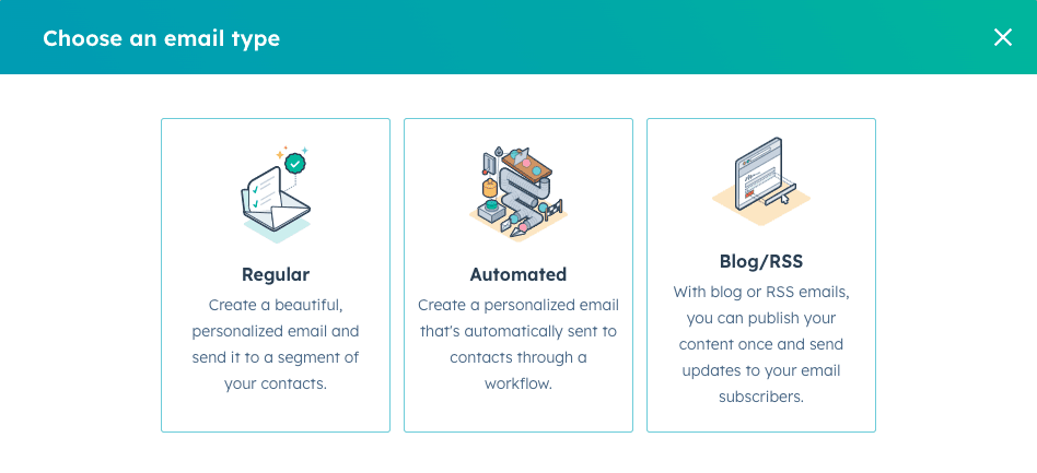 reguliere mailingen, automation mailingen en RSS mailingen