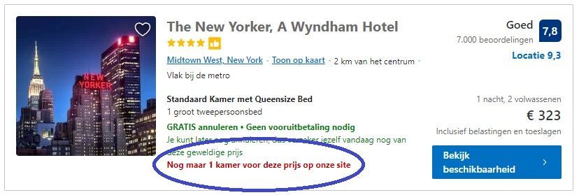 Schaarste bij hotelovernachtingen
