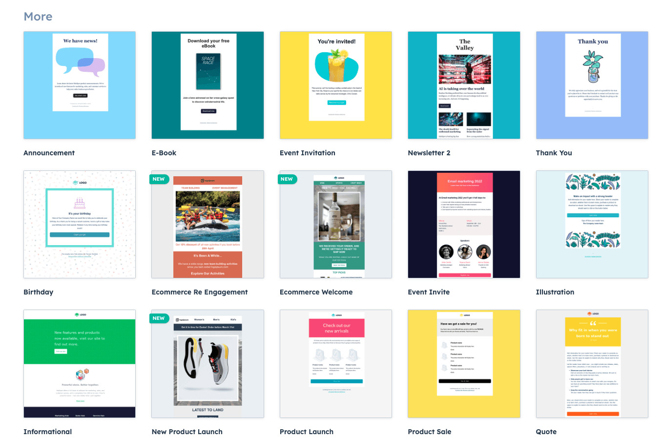 Standaard templates binnen HubSpot