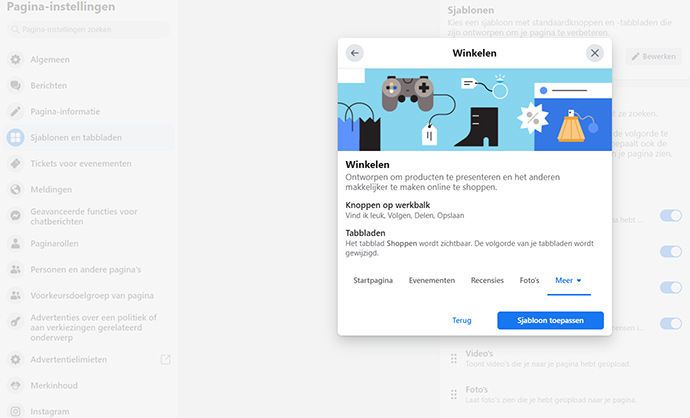 Winkel aanmaken in Facebook