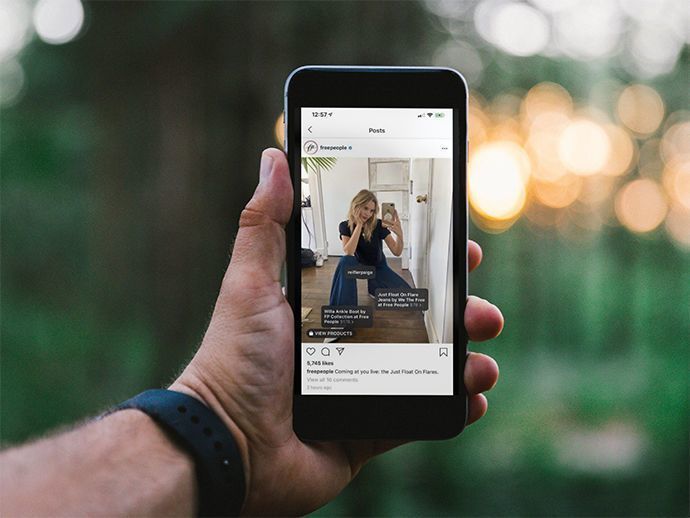 Voorbeeld van een klikbare advertentie in Instagram