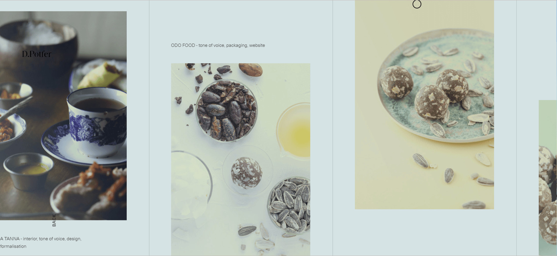 Voorbeeld van een horizontaal scrollende website. Het ziet er misschien mooi uit, maar het werkt niet conversie verhogend. 