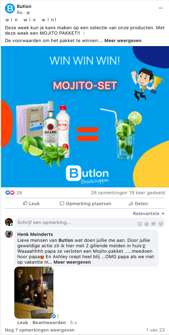 Voorbeeld winactie online