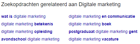 Voorbeelden van LSI Keywords