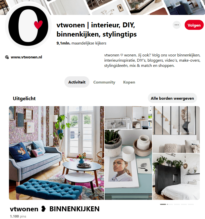 Optimaliseer je Pinterest pagina