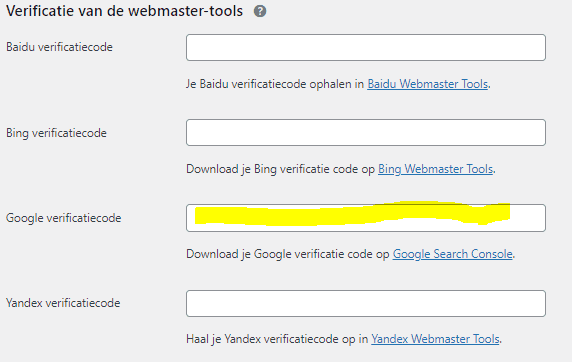 Koppel Google Search Console aan je website