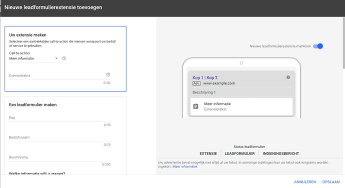 Derde Afbeelding Google Ads Test Nieuwe Advertentie Extensie