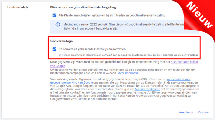 Klantenlijsten Doelgroepen Aanzetten Google Ads Account
