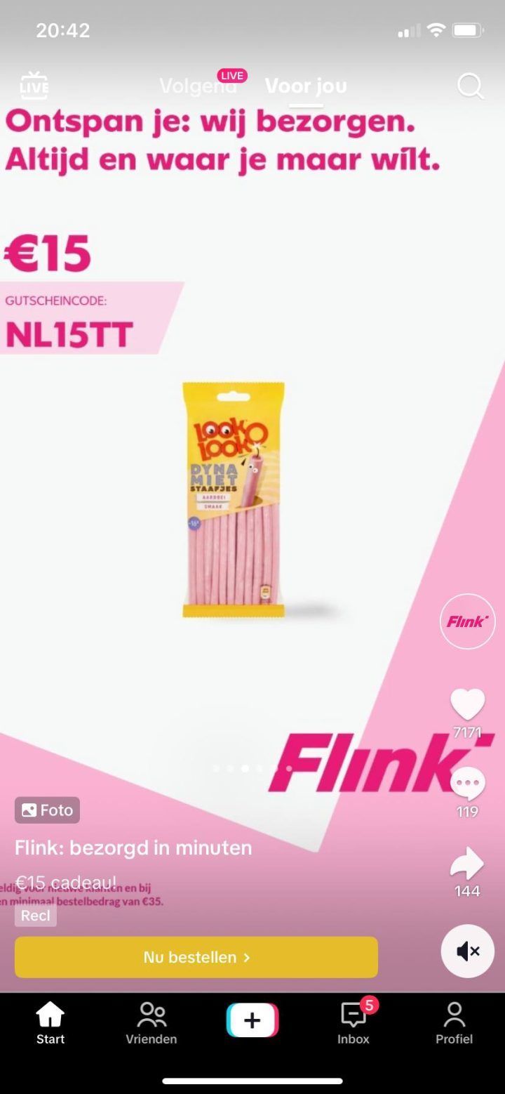 Voorbeeld In Feed Advertentie