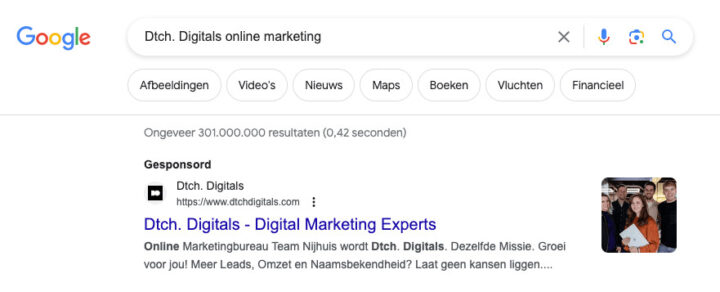Dtch. Digitals Online Marketing Advertentie