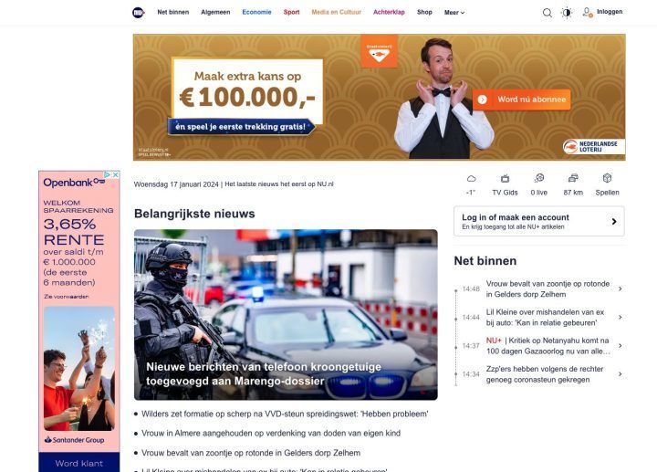 Voorbeeld Display Advertising Via Google Op Nu.nl