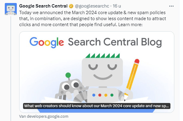 De Update Is Uitgerold En Aangekondigd Door Google