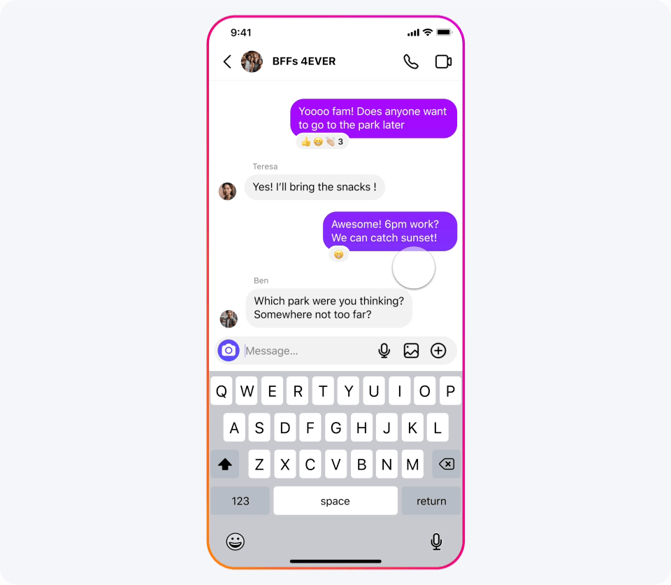 Voorbeeld Groepchat Via (c) Meta