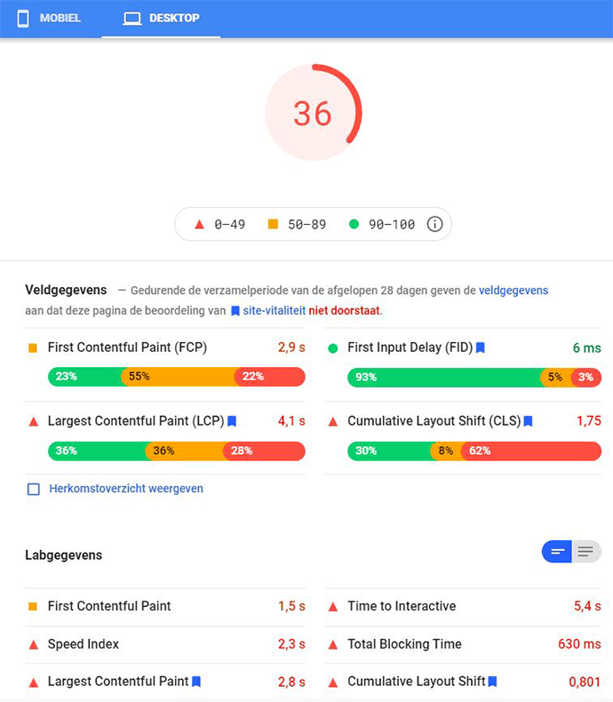 Rapport Google Page Speed Dtch Digitals