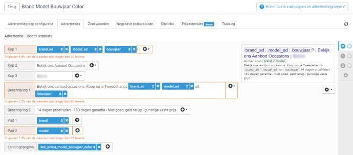 Maken van tekstadvertenties via Channable