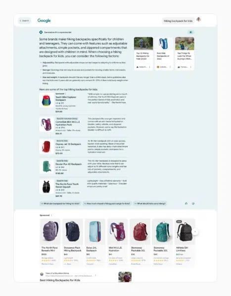 6. Google Search Generative Experience (SGE) integreert zoek- en shoppingadvertenties