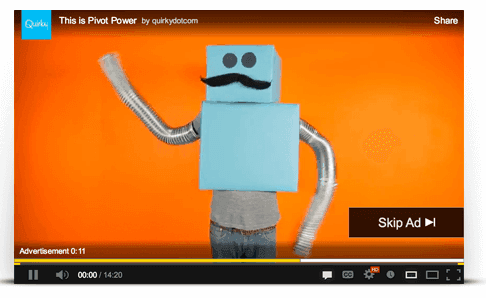 Voorbeeld youtube advertentie