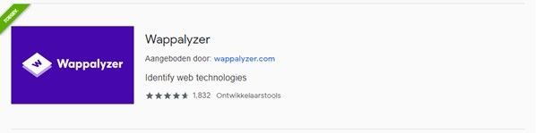 De Wappalyzer extensie downloaden