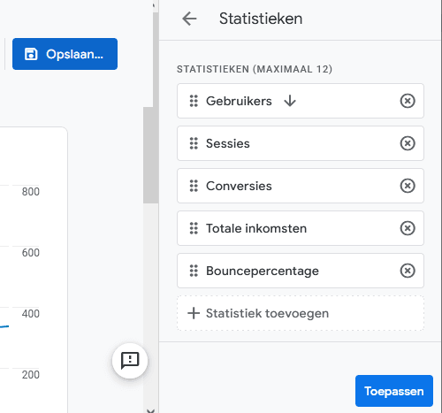bouncepercentage toevoegen in GA4