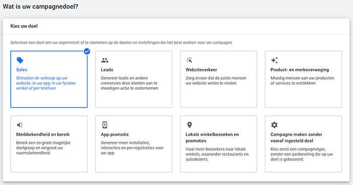 Campagnedoelen instellen
