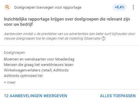 Voeg doelgroepen toe
