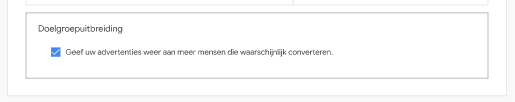 Doelgroepuitbreiding aanvinken