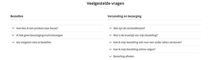 webshop veelgestelde vragen