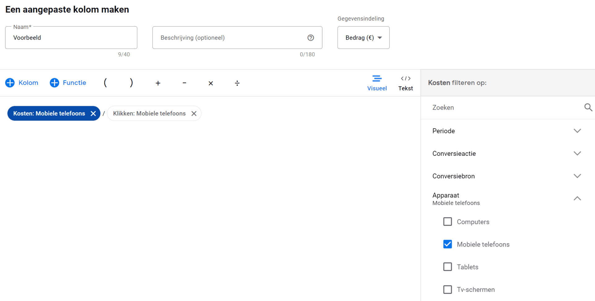 Filters toevoegen binnen je Google Ads account
