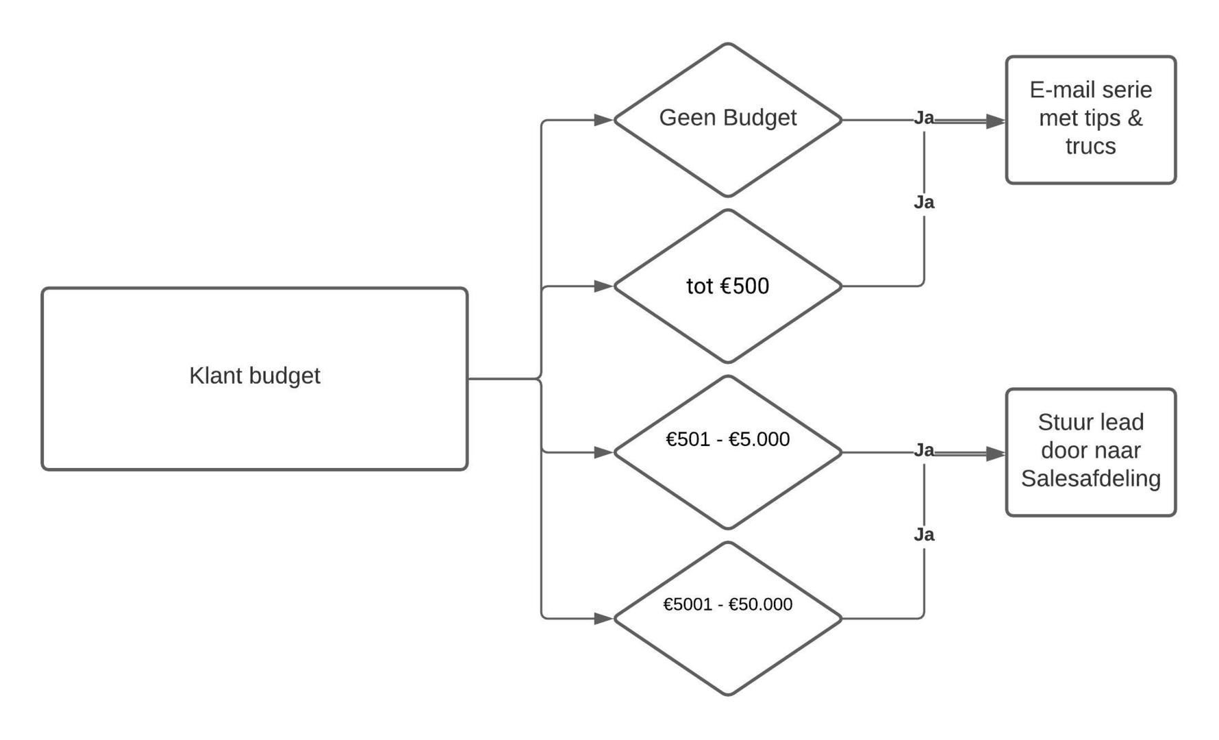 Flowchart intake nav ingevuld formulier