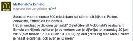 Voorbeeld onsuccesvolle online campagne van McDonalds