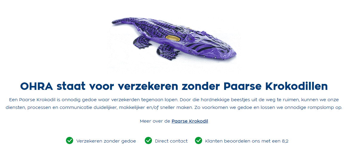 De paarse krokodil campagne van OHRA