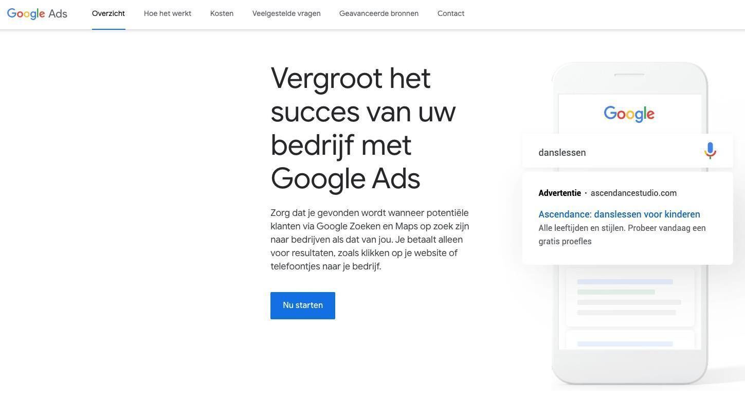 Inrichten van je Google Ads account