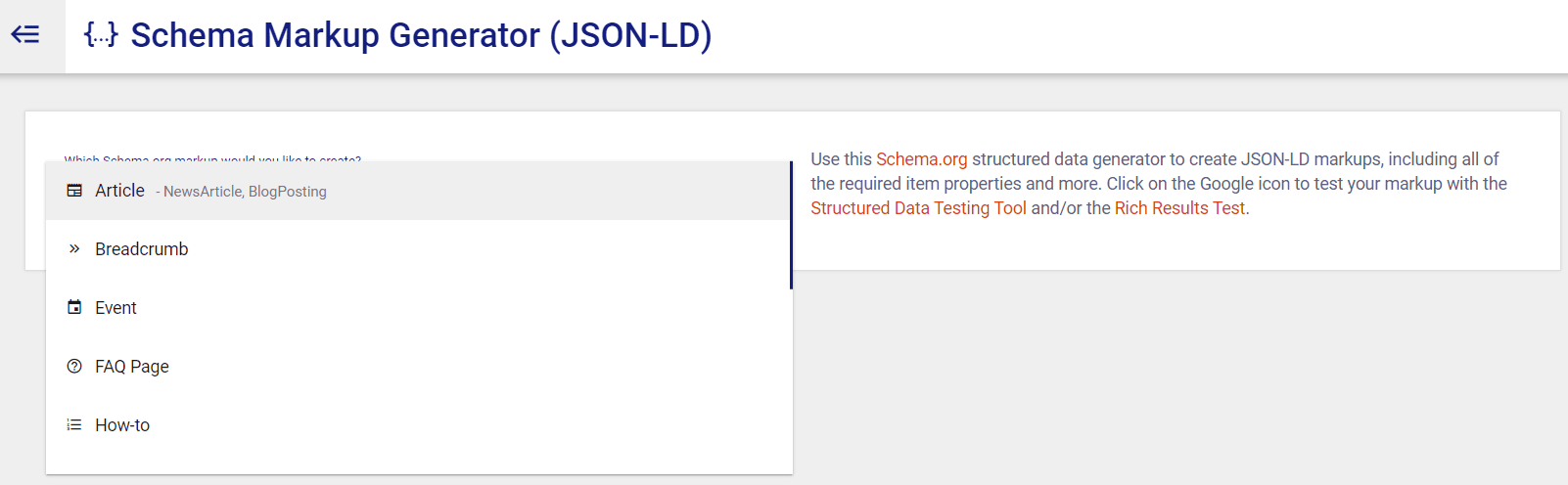 technical seo schema markup tool